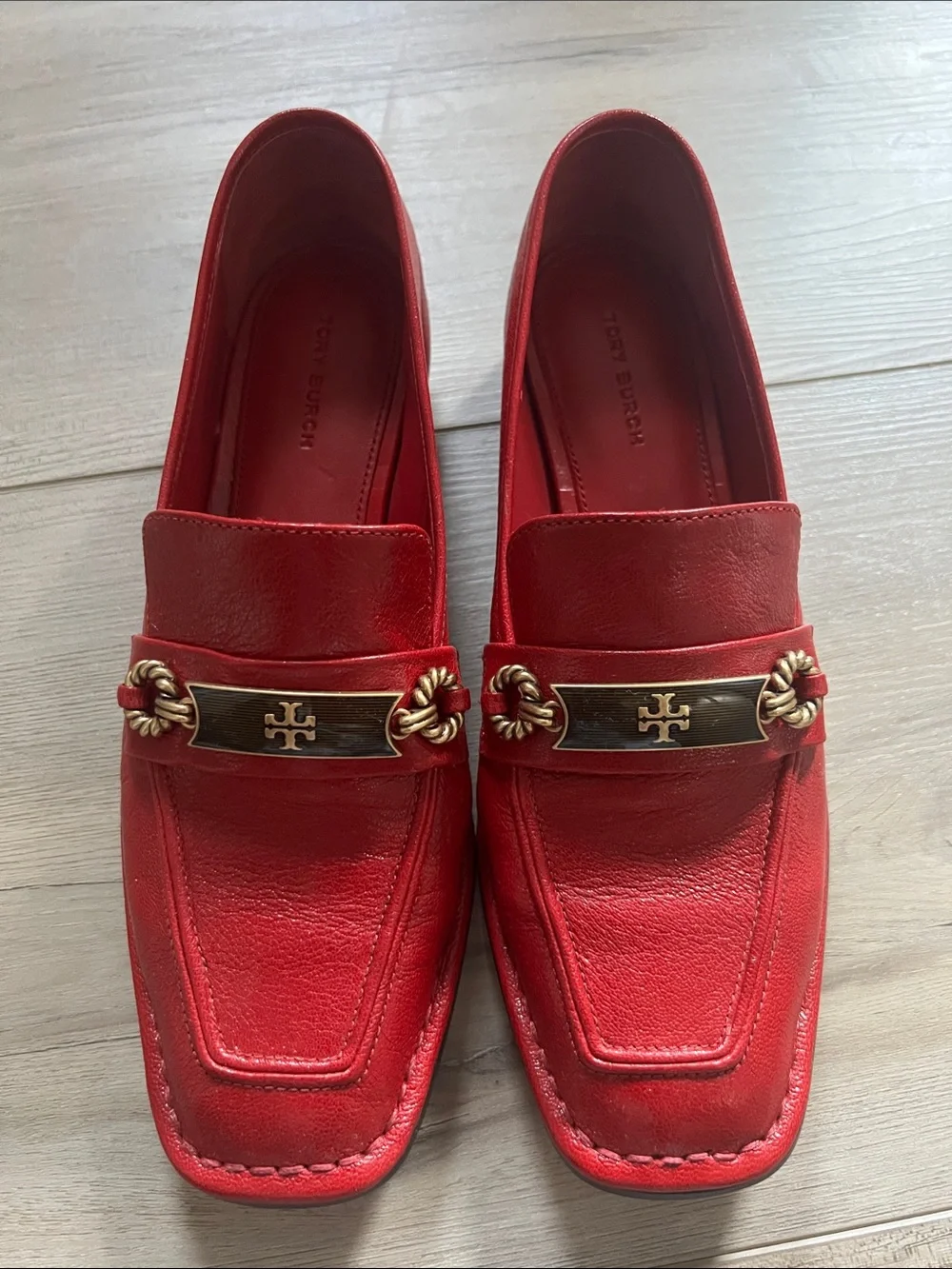 Tory Burch Red Leather Men's Bit Loafers